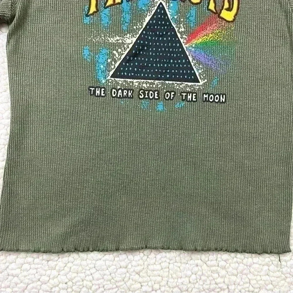 Pink Floyd “The Dark Side Of The Moon” Long Sleeve Cropped Thermal Top Size 2XL - Picture 7 of 13